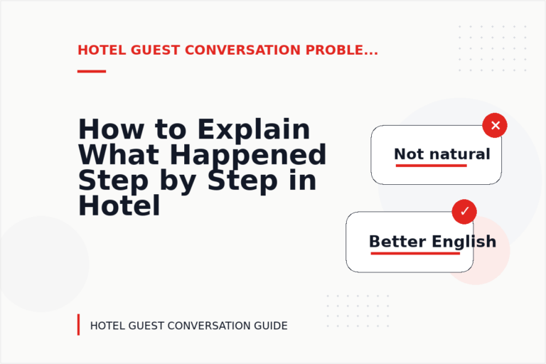 How to Explain What Happened Step by Step in Hotel Guest Conversation English How to Explain What Happened Step by Step in Hotel Guest Conversation English